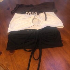 Three Shein tube tops size small- black -burgundy-white